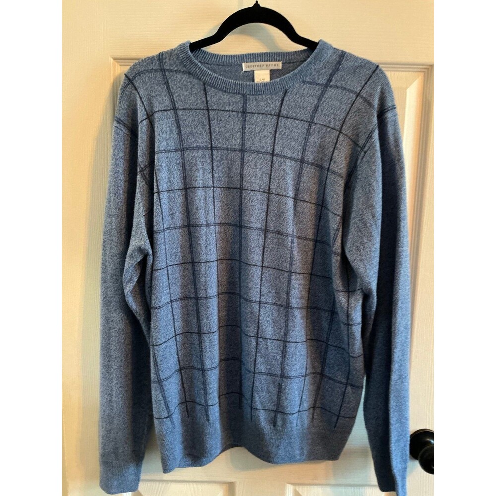 geoffrey beene acrylic blue size large mens sweater